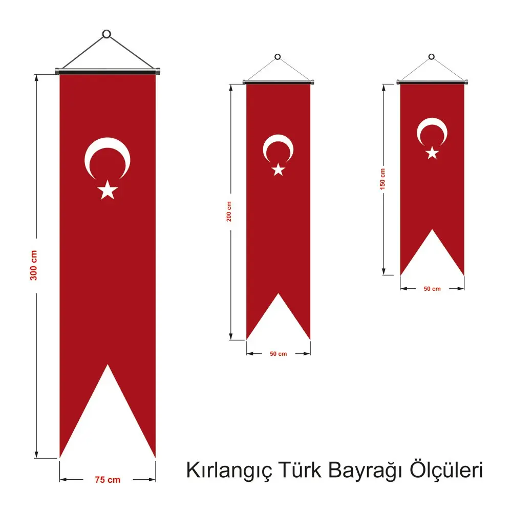 Kırlangıç Bayrak Ölçüleri Ve Ebatları - Trend Bayrak - Kırlangıç Türk Bayrağı 